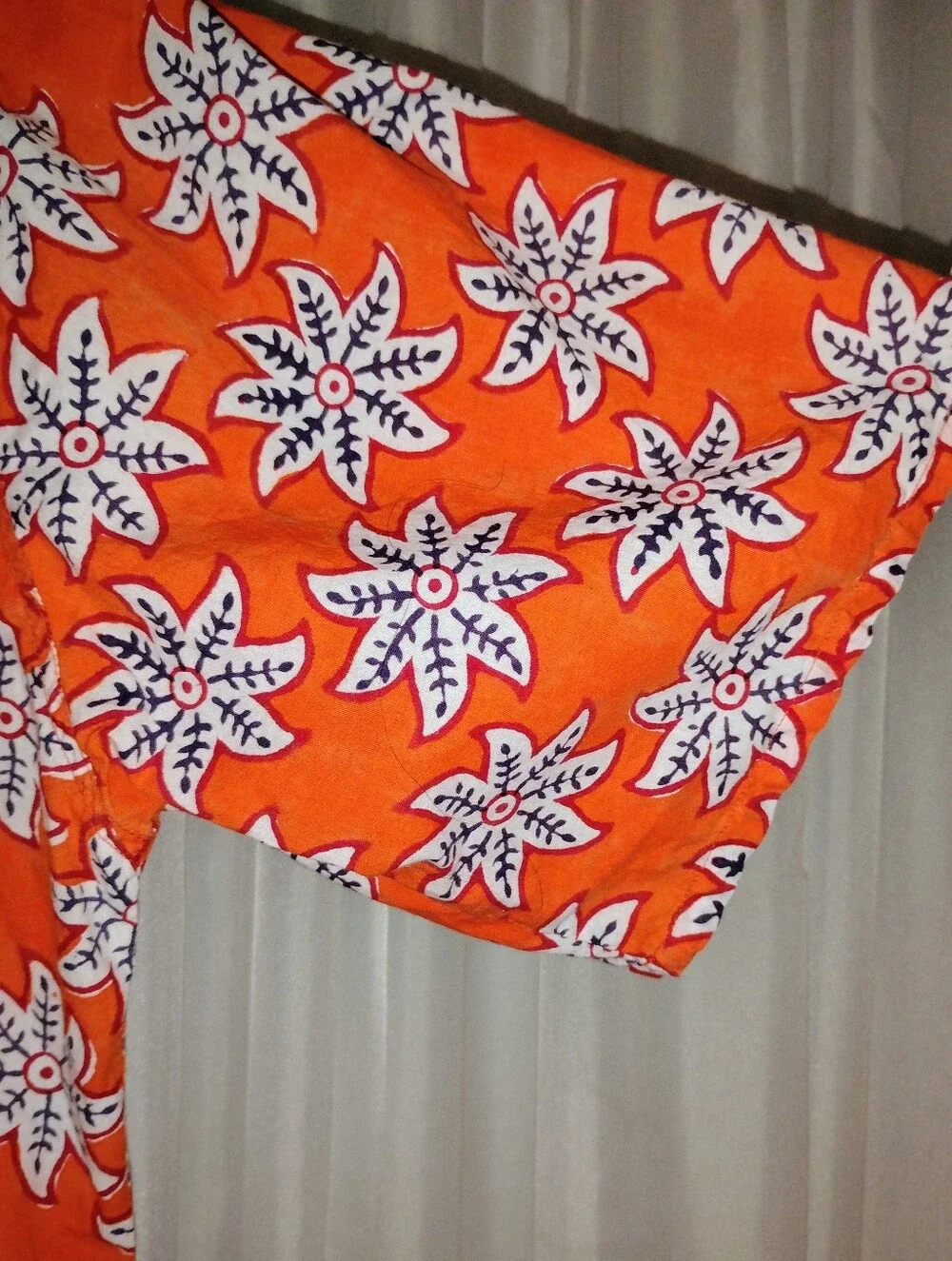 Roberta Roller Rabbit Men's Burnt Orange Cotton Print Short Sleeve Buttondown M